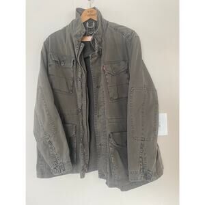 LEVIS Levi Strauss Military Field Jacket Green Cotton Canvas 4 Pocket Jacket XXL